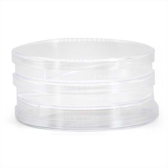 Placa de Petri transparente de plástico desechable para uso en laboratorio