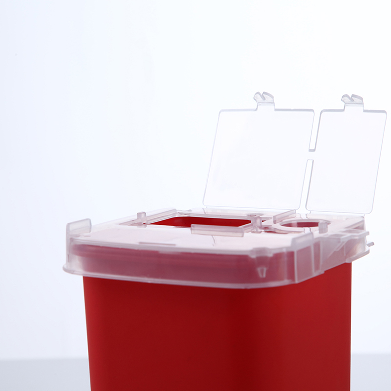 Recipiente plástico desechable para objetos punzantes de la caja de residuos de agujas médicas del hospital 1L