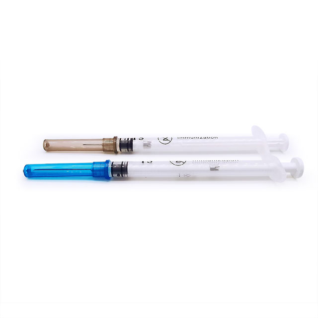 Jeringa de inyección de vacuna de plástico desechable de desactivación automática con aguja