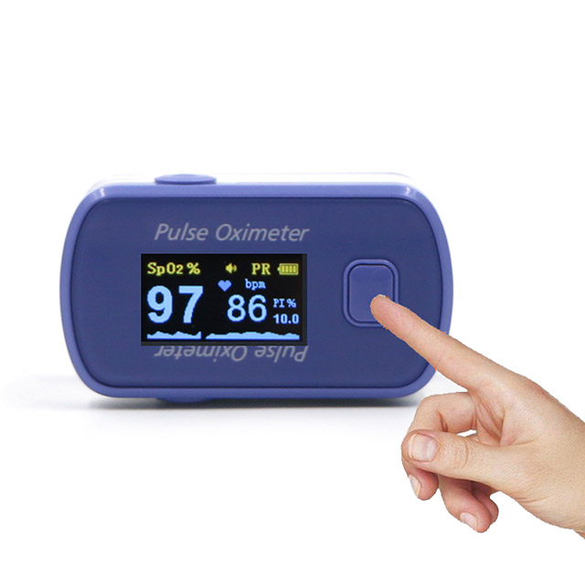 Oxímetro de pulso de dedo con monitor de oxígeno en sangre SpO2 PR PI con pantalla TFT