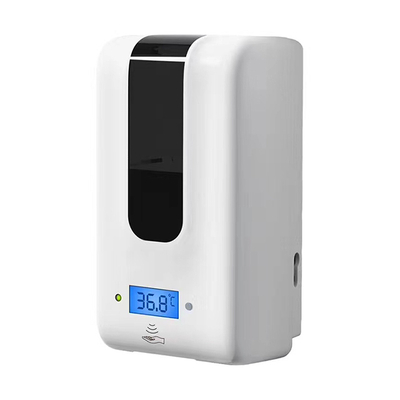 Dispensador de jabón con sensor de termómetro infrarrojo sin contacto montado en la pared con termómetro