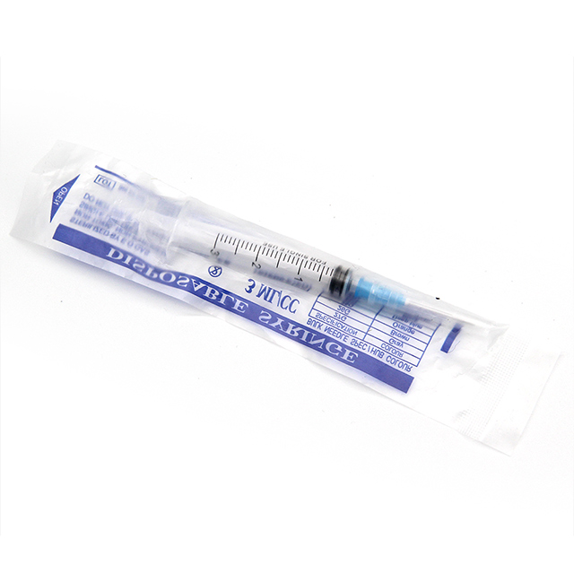 Jeringa desechable médica de 3 partes de 3 ml de alta calidad con aguja